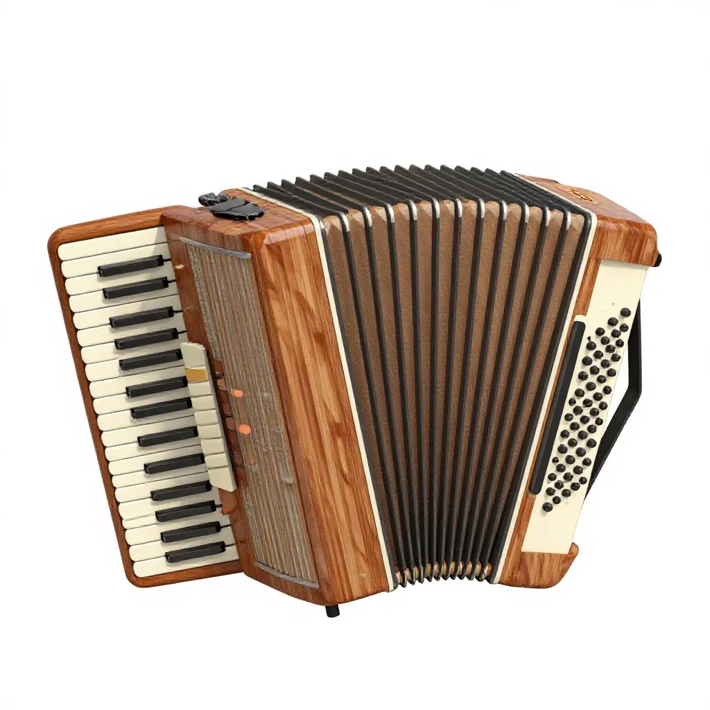 Accordion isolated on a white background