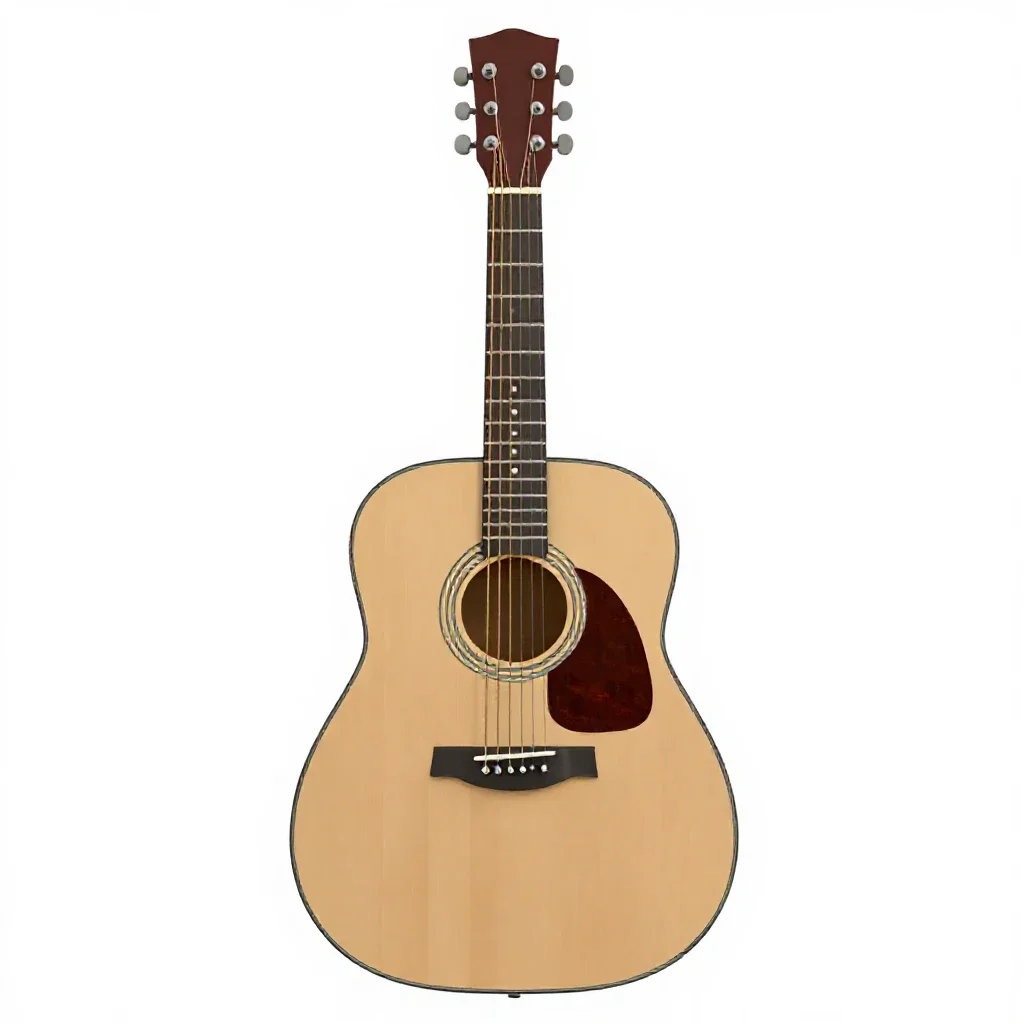 Acoustic guitar isolated on a white background