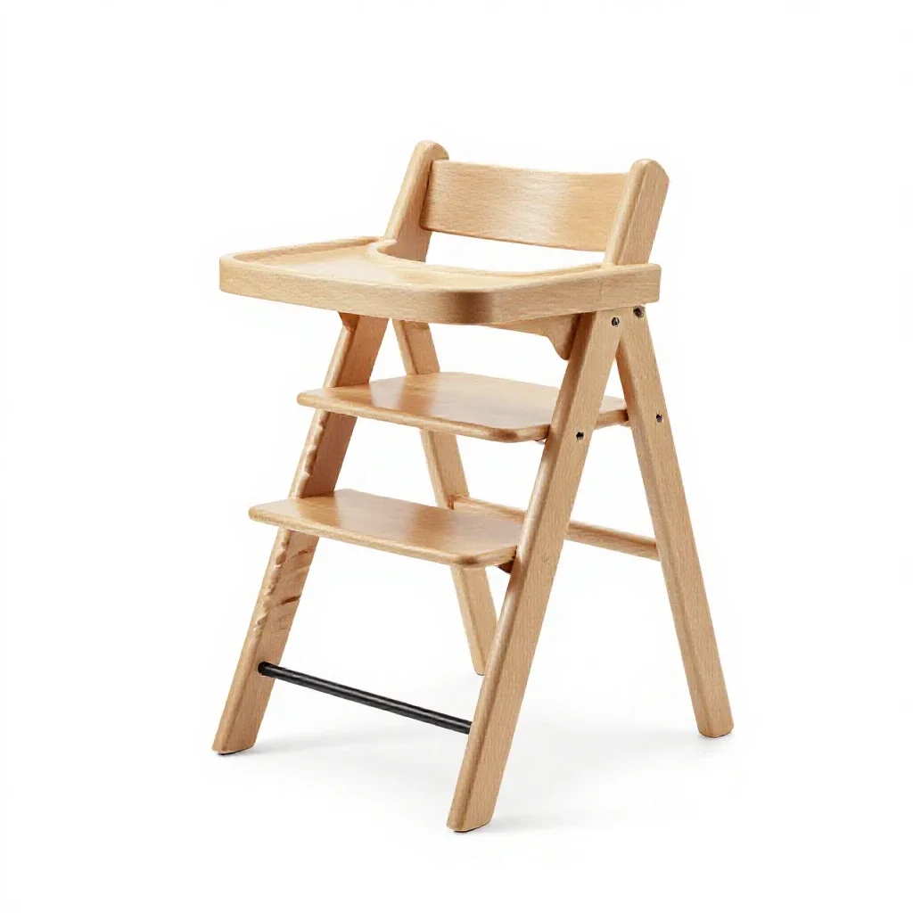 High chair in bentwood isolated on a white background