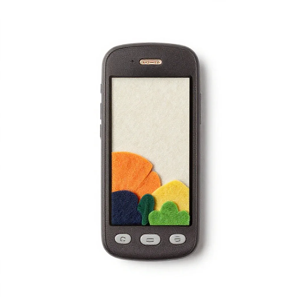 Mobile with felt shapes isolated on a white background