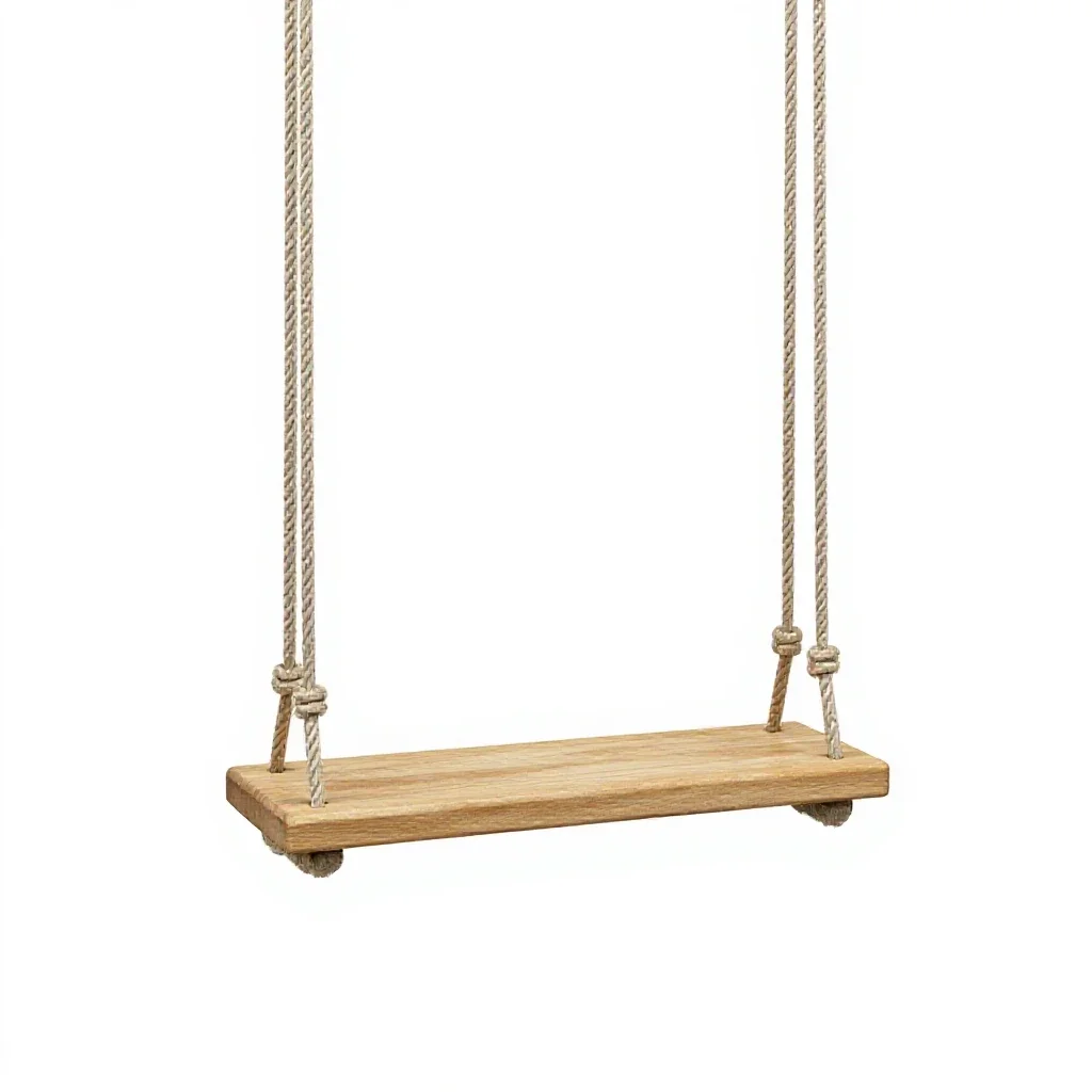 Swing seat on ropes isolated on a white background