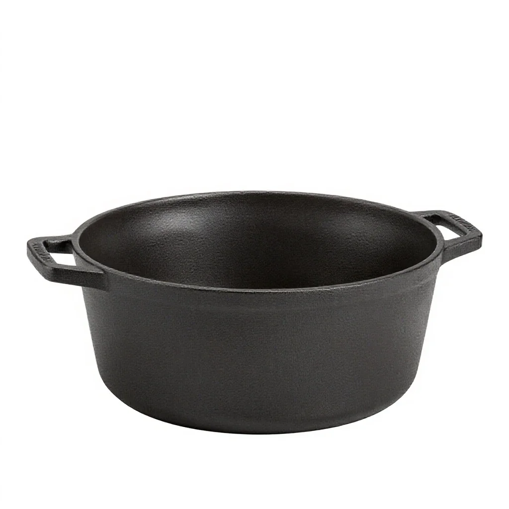 Cast iron dutch oven isolated on a white background