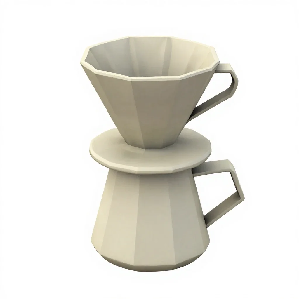 Ceramic pour-over dripper isolated on a white background