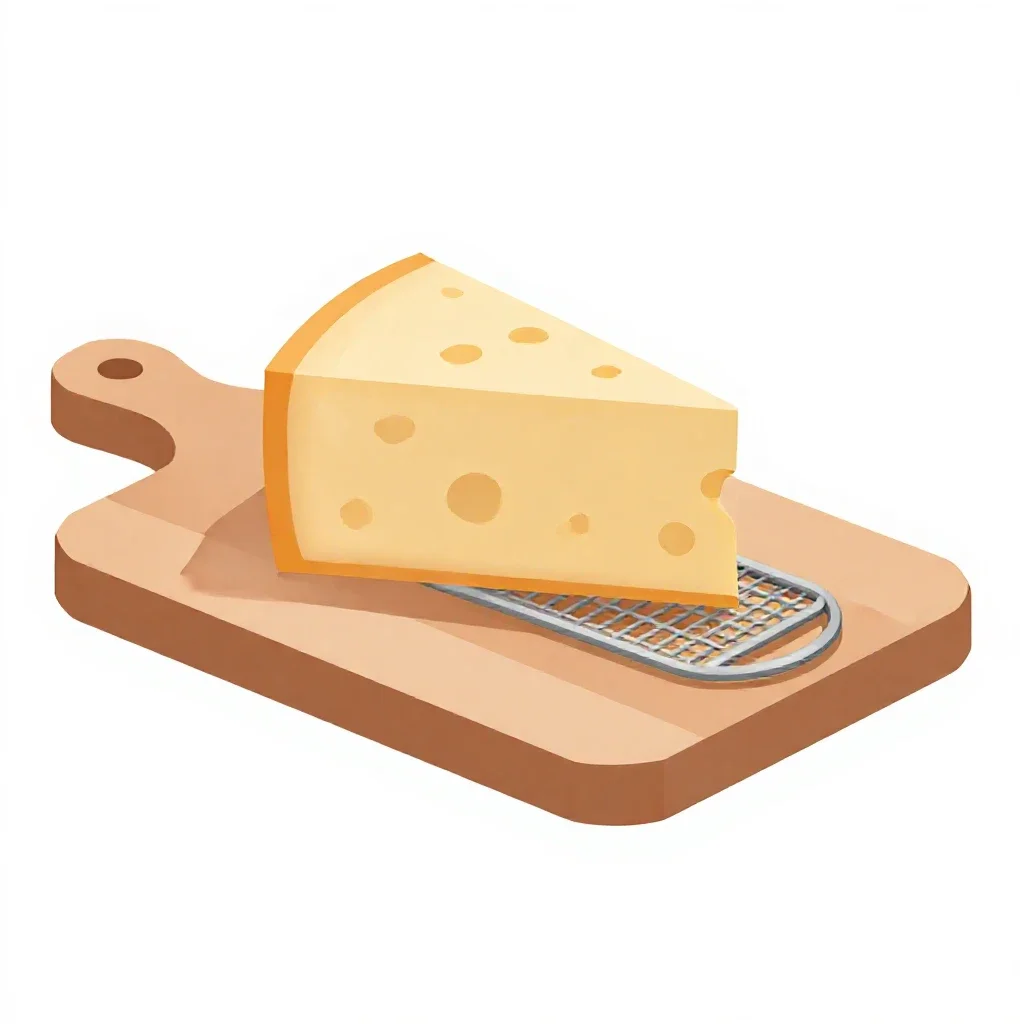 Cheese board with a wire slicer isolated on a white background