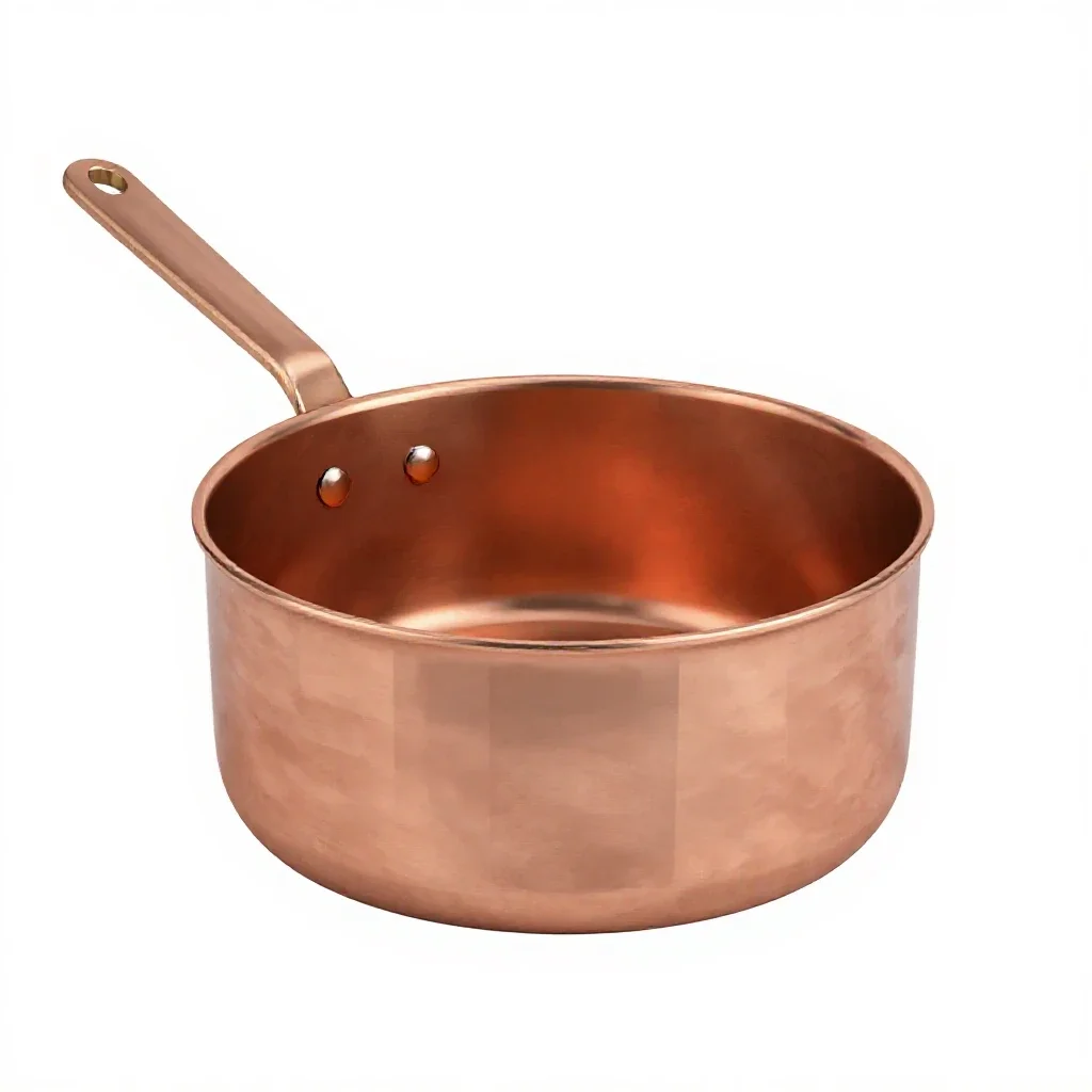 Copper saucepan isolated on a white background