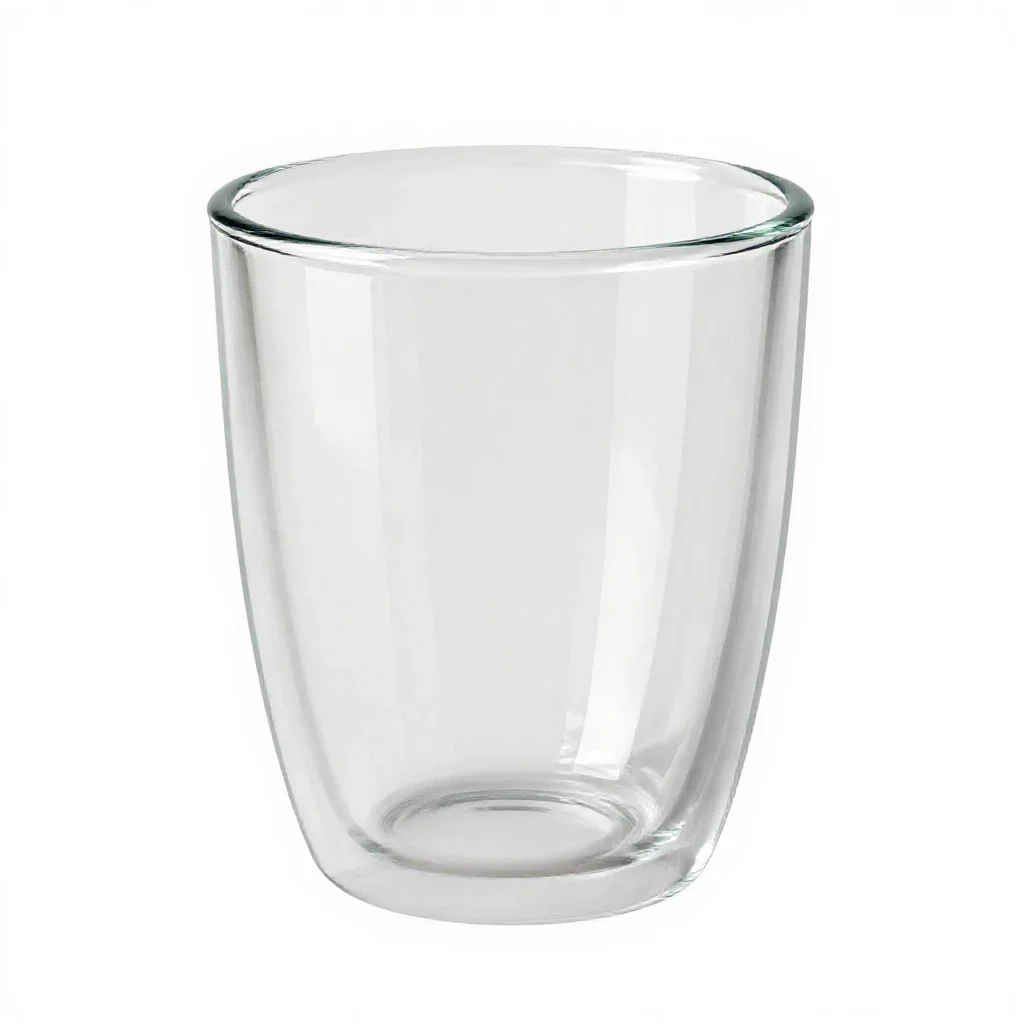 Double-walled glass tumbler isolated on a white background