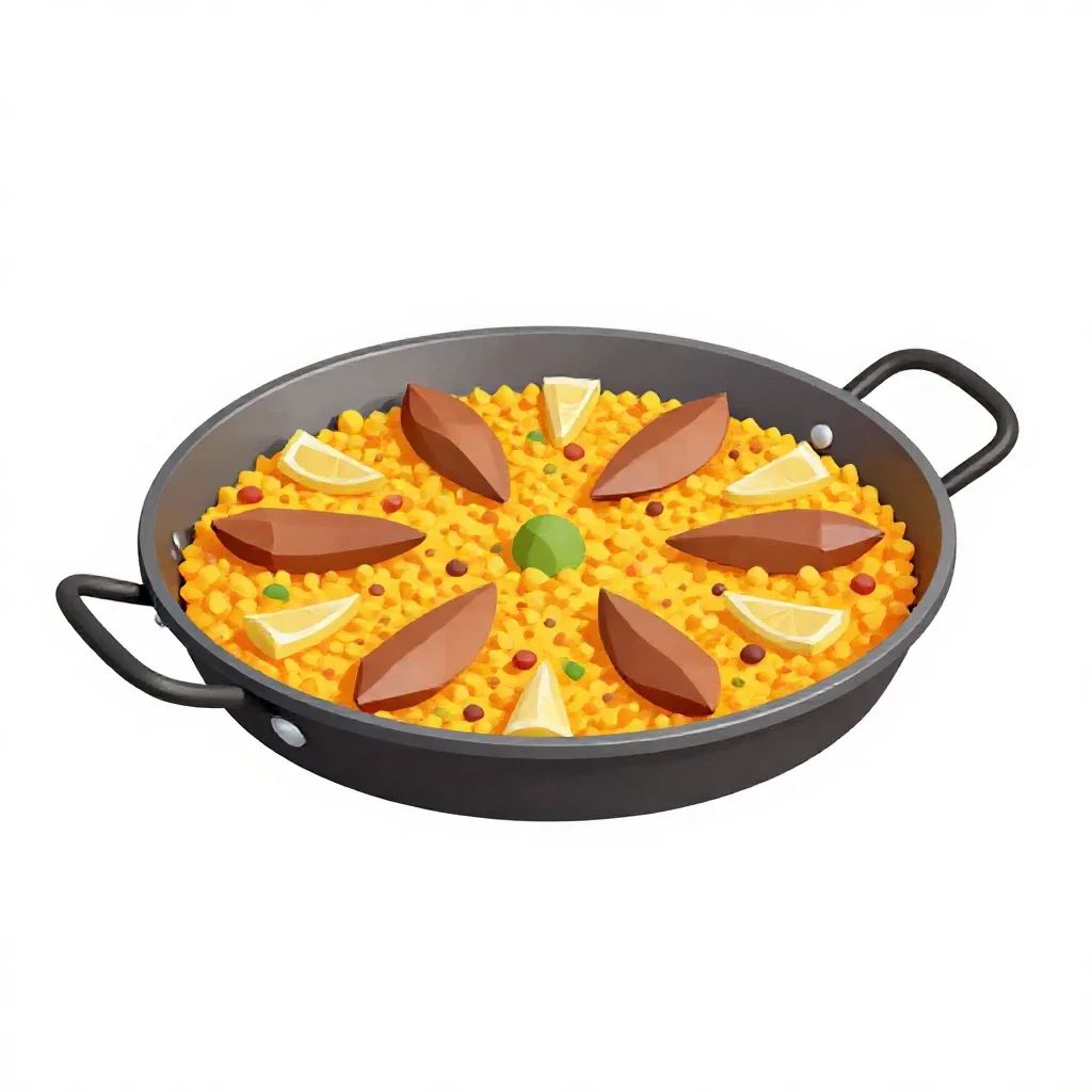 Paella pan isolated on a white background