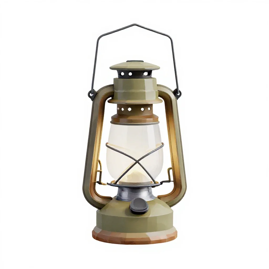 Camping lantern isolated on a white background