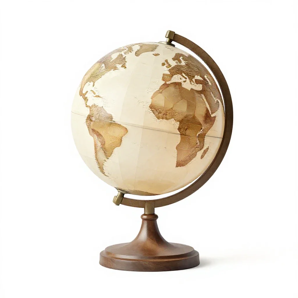 Globe table lamp isolated on a white background