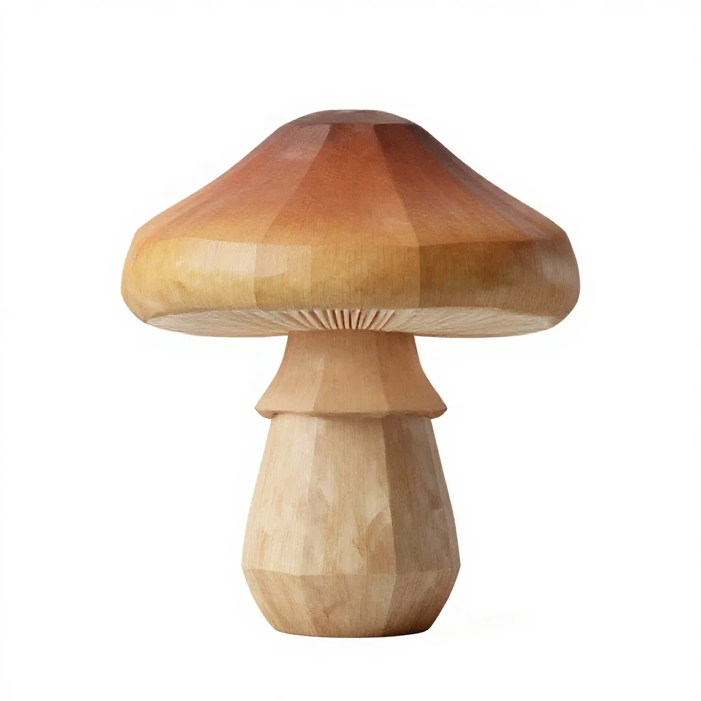 Mushroom table lamp isolated on a white background