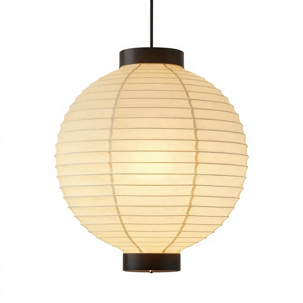 Paper lantern pendant isolated on a white background