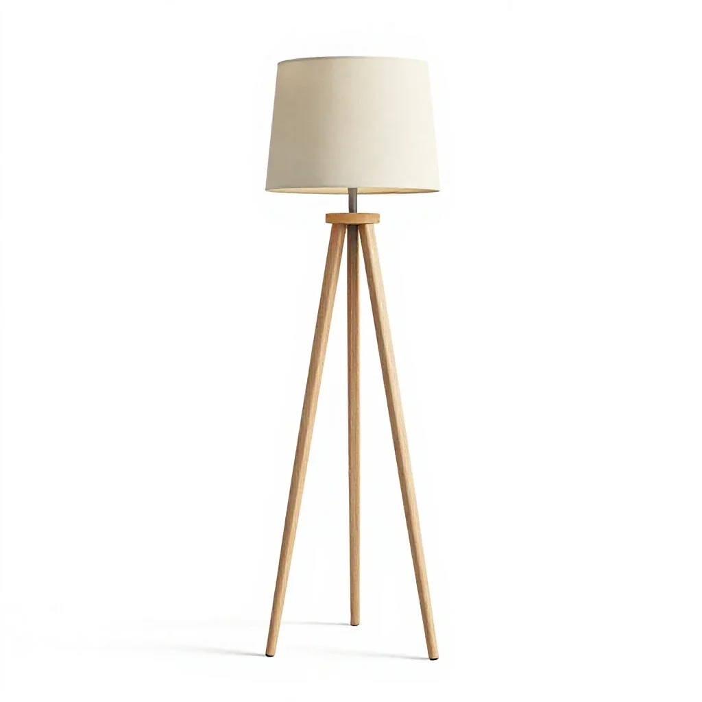 Tripod floor lamp isolated on a white background
