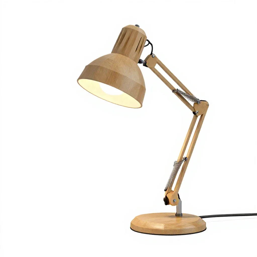 Articulated architect desk lamp isolated on a white background