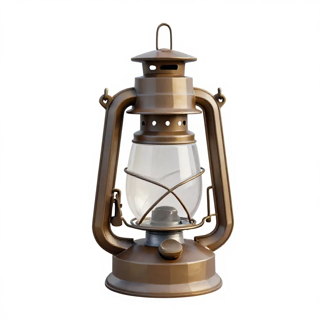 Oil hurricane lantern isolated on a white background