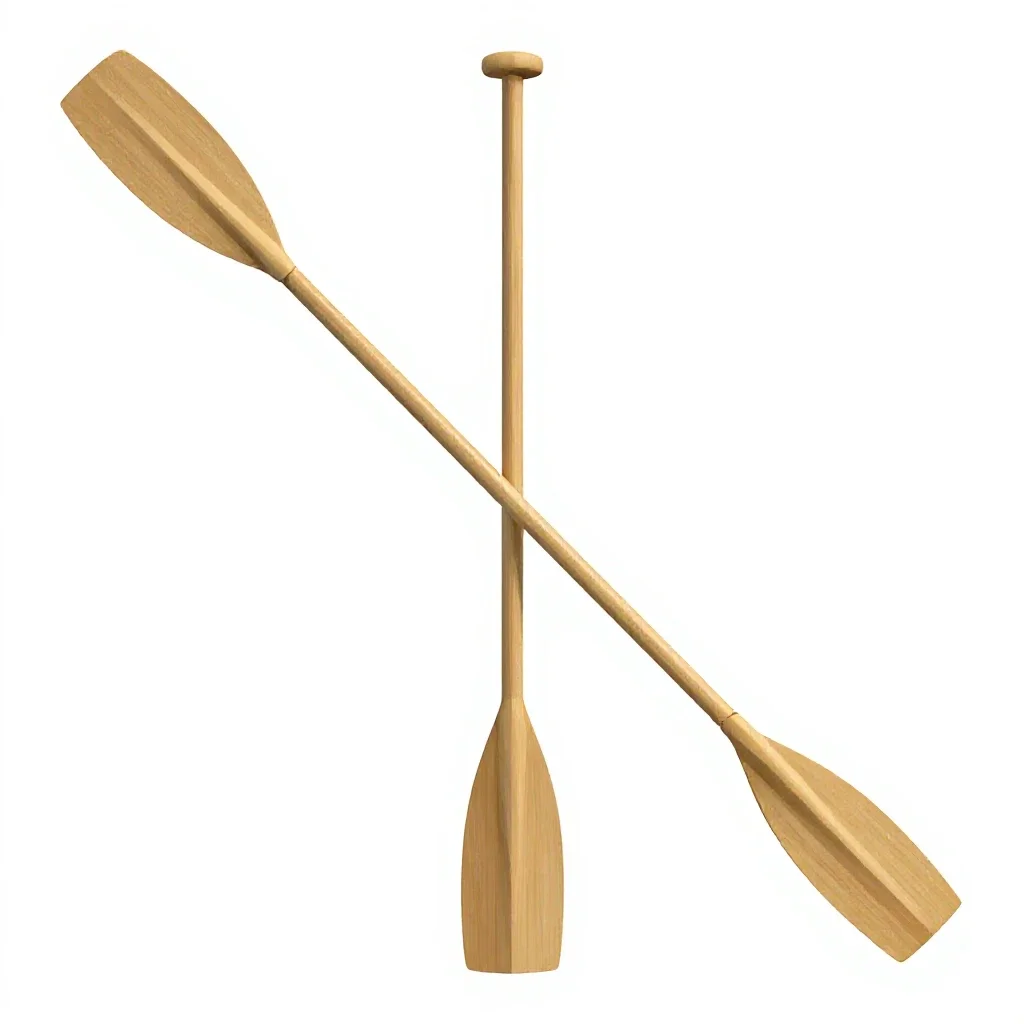 Canoe paddle isolated on a white background