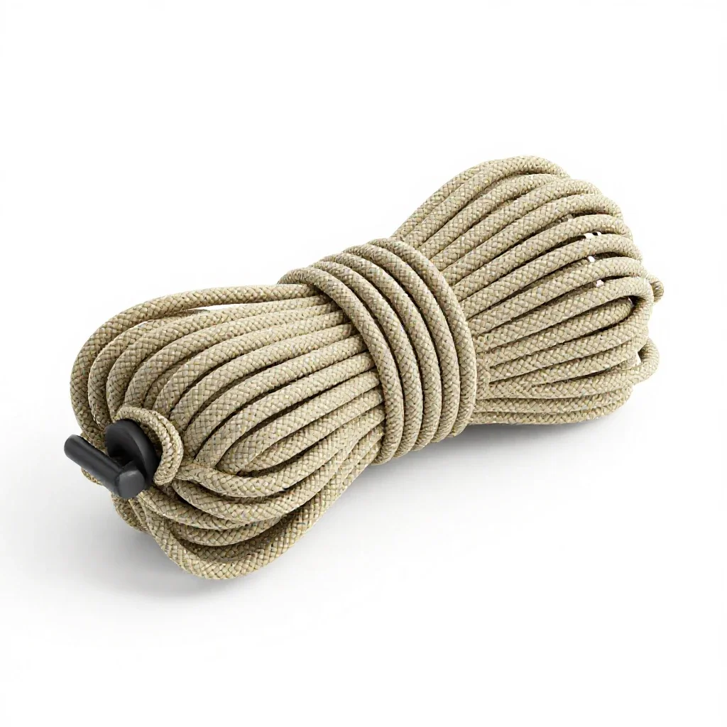 Climbing rope coil isolated on a white background