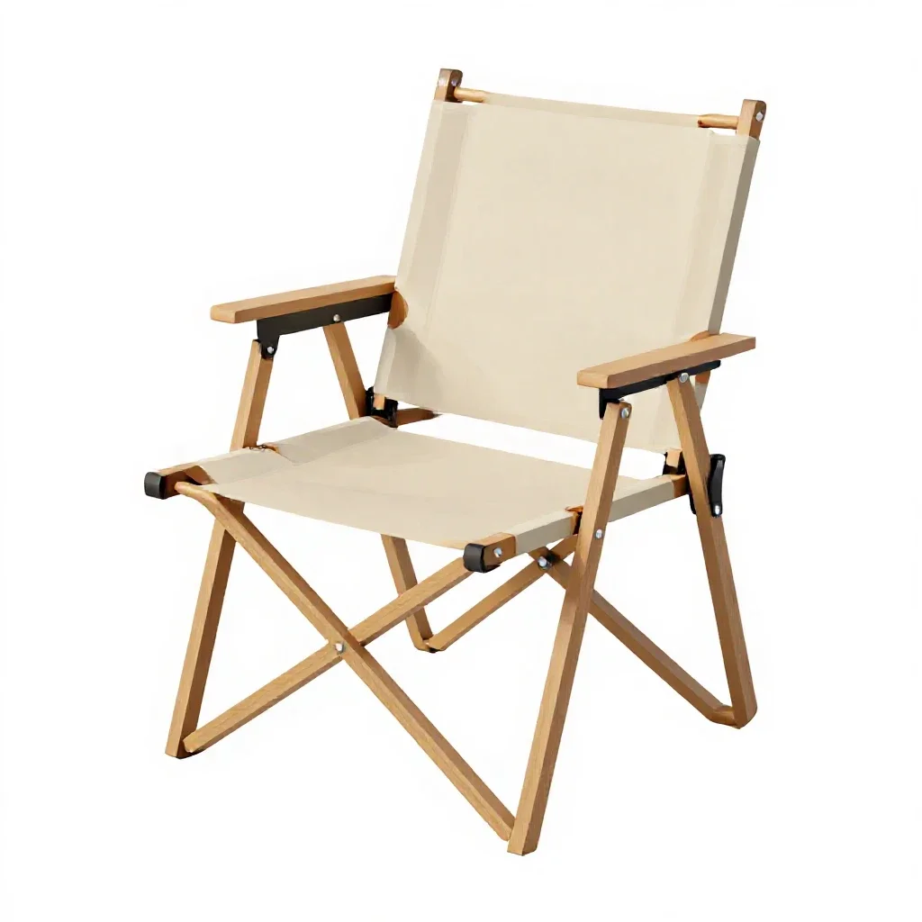 Folding camp chair isolated on a white background