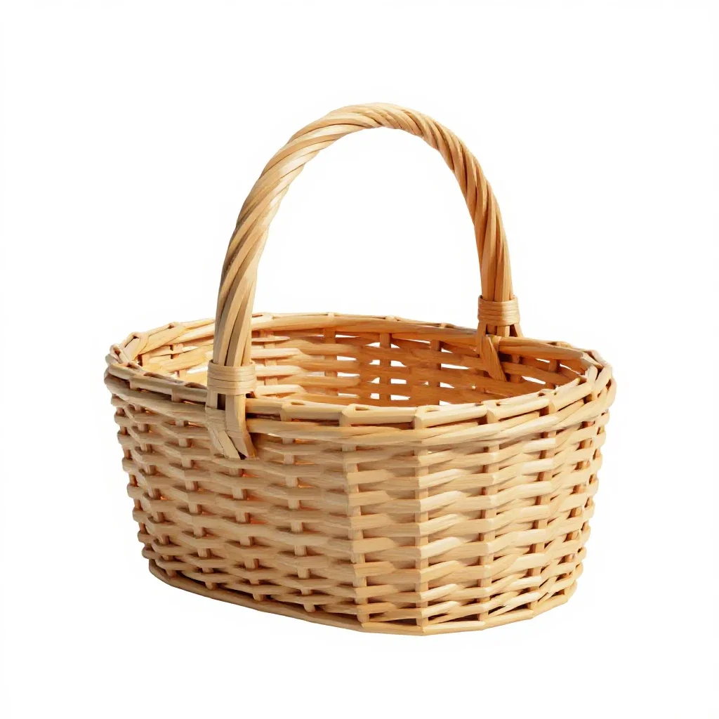 Picnic basket isolated on a white background