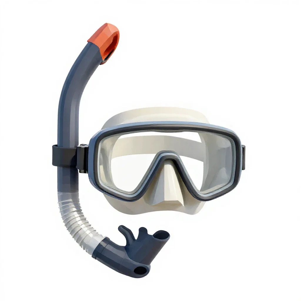 Snorkel and mask isolated on a white background
