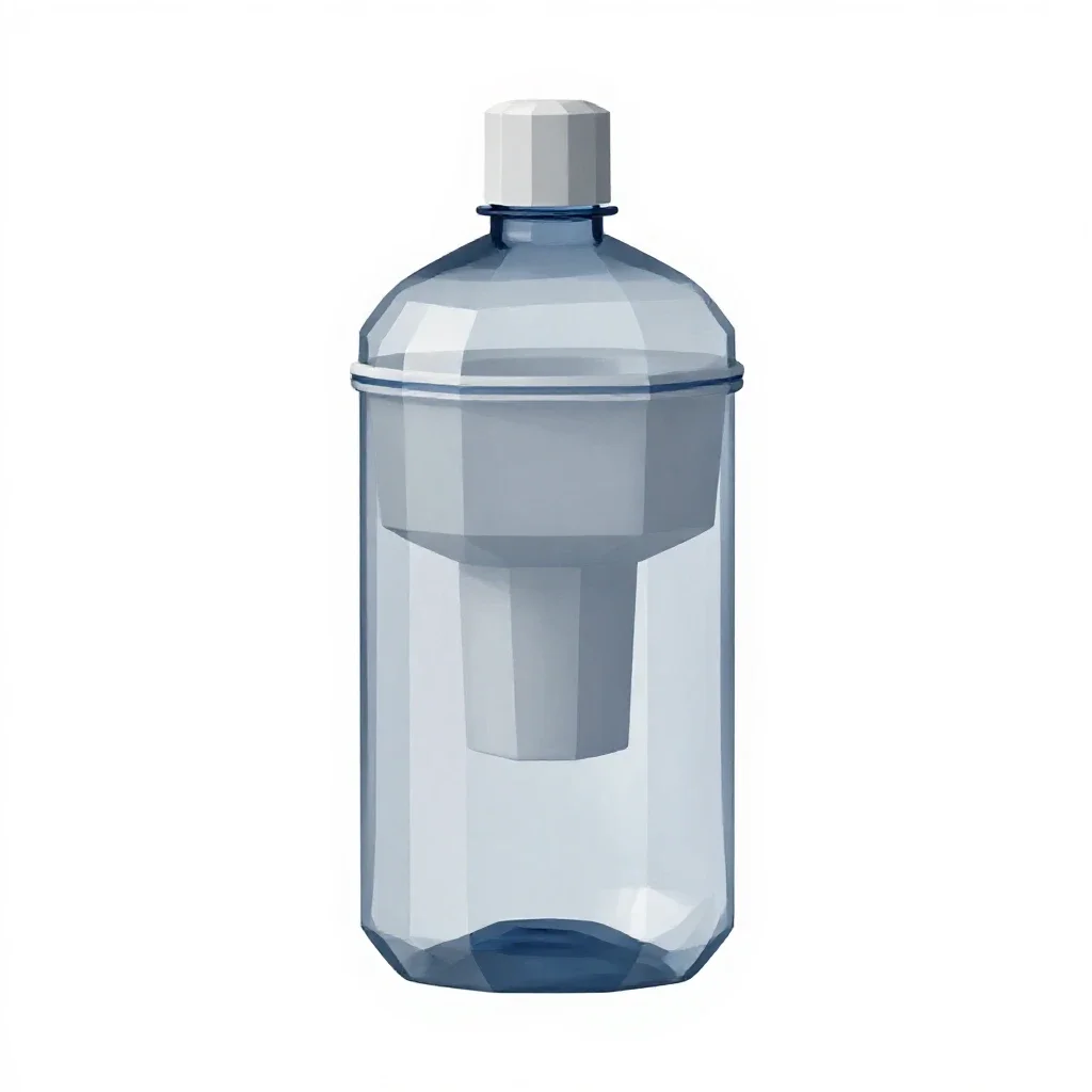 Water filter bottle isolated on a white background