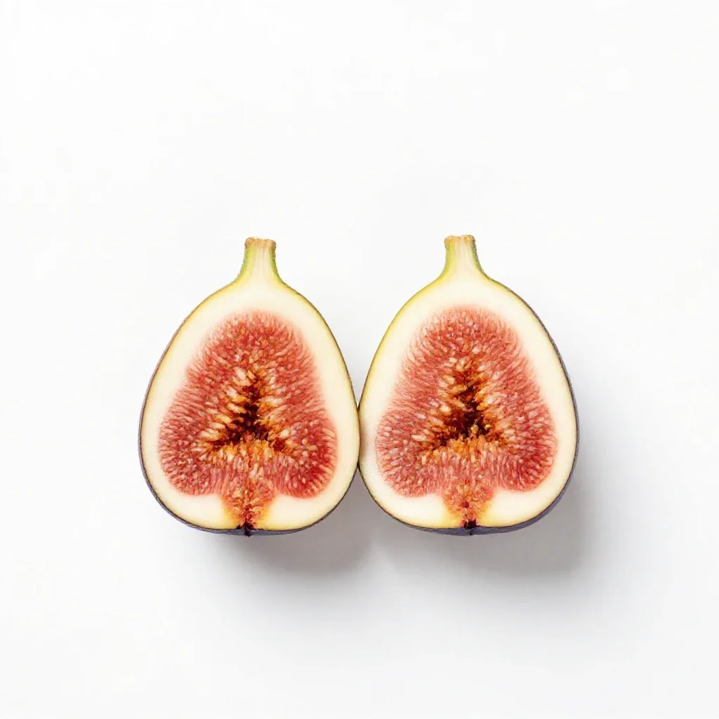 Fig split open isolated on a white background