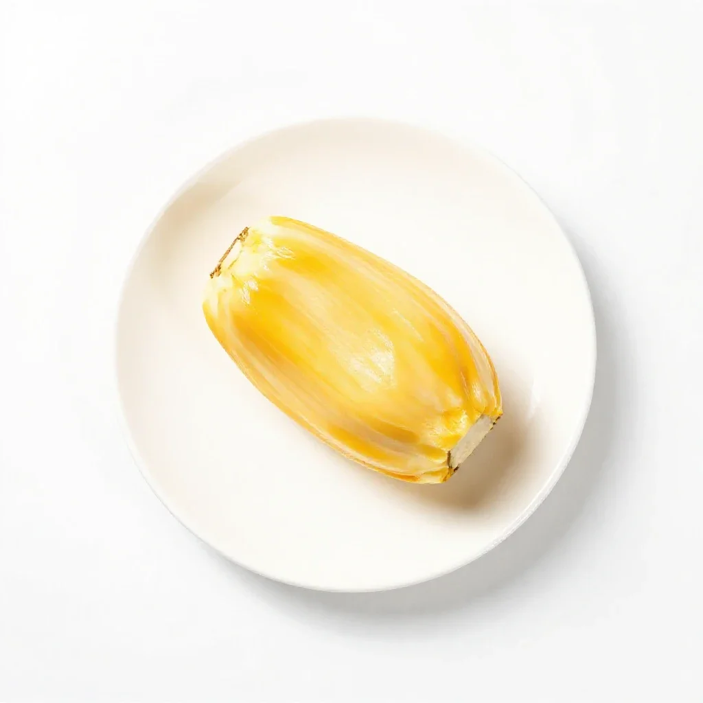 Jackfruit segment isolated on a white background