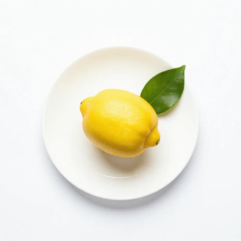 Lemon with a leaf isolated on a white background