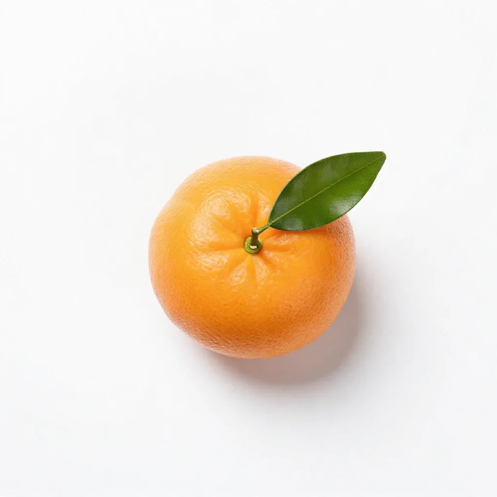 Mandarin with leaves isolated on a white background