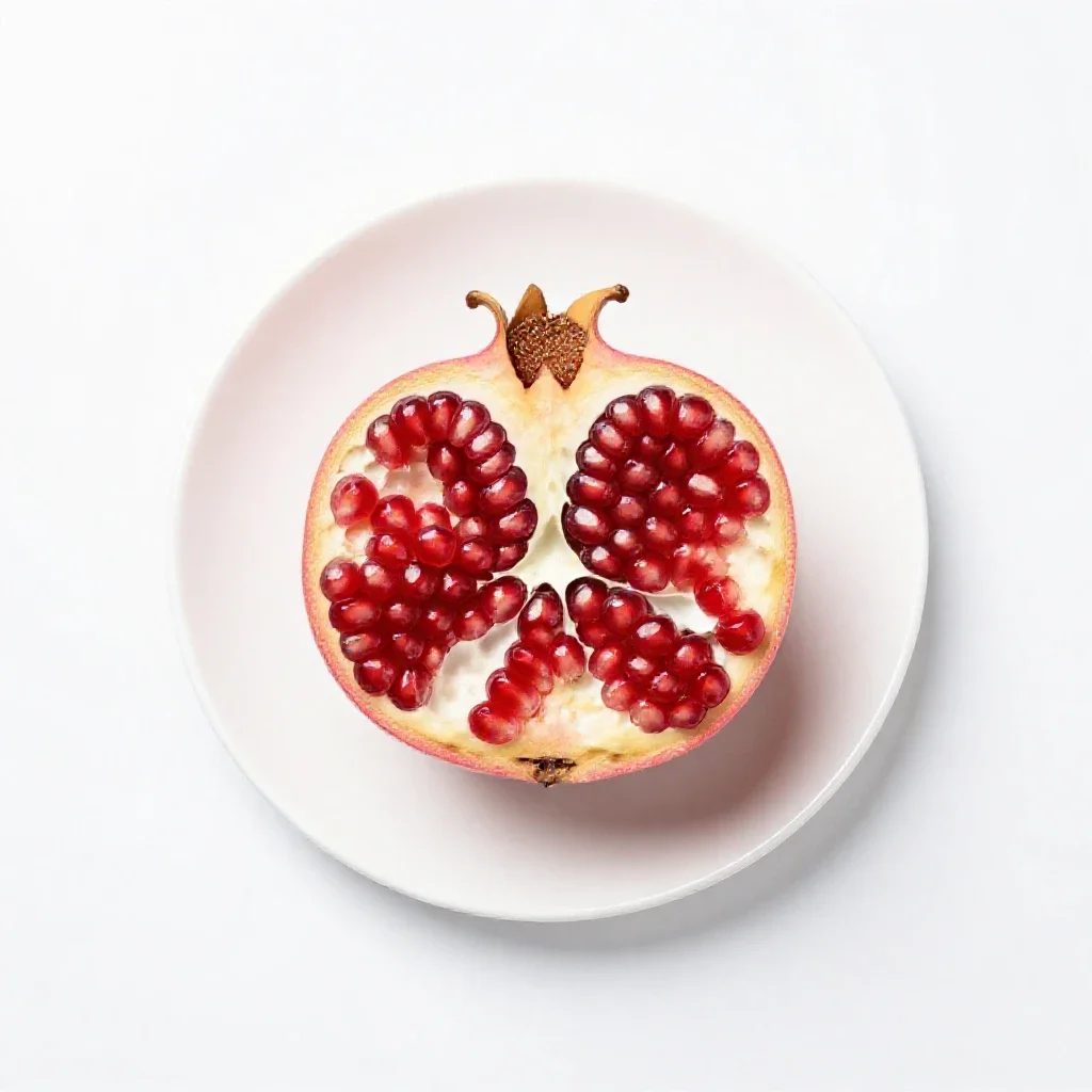 Pomegranate broken open isolated on a white background