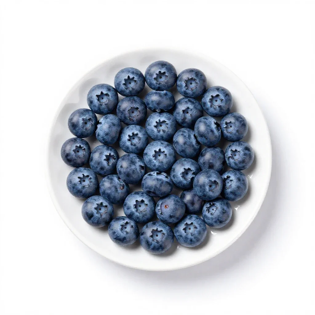 Punnet of blueberries isolated on a white background
