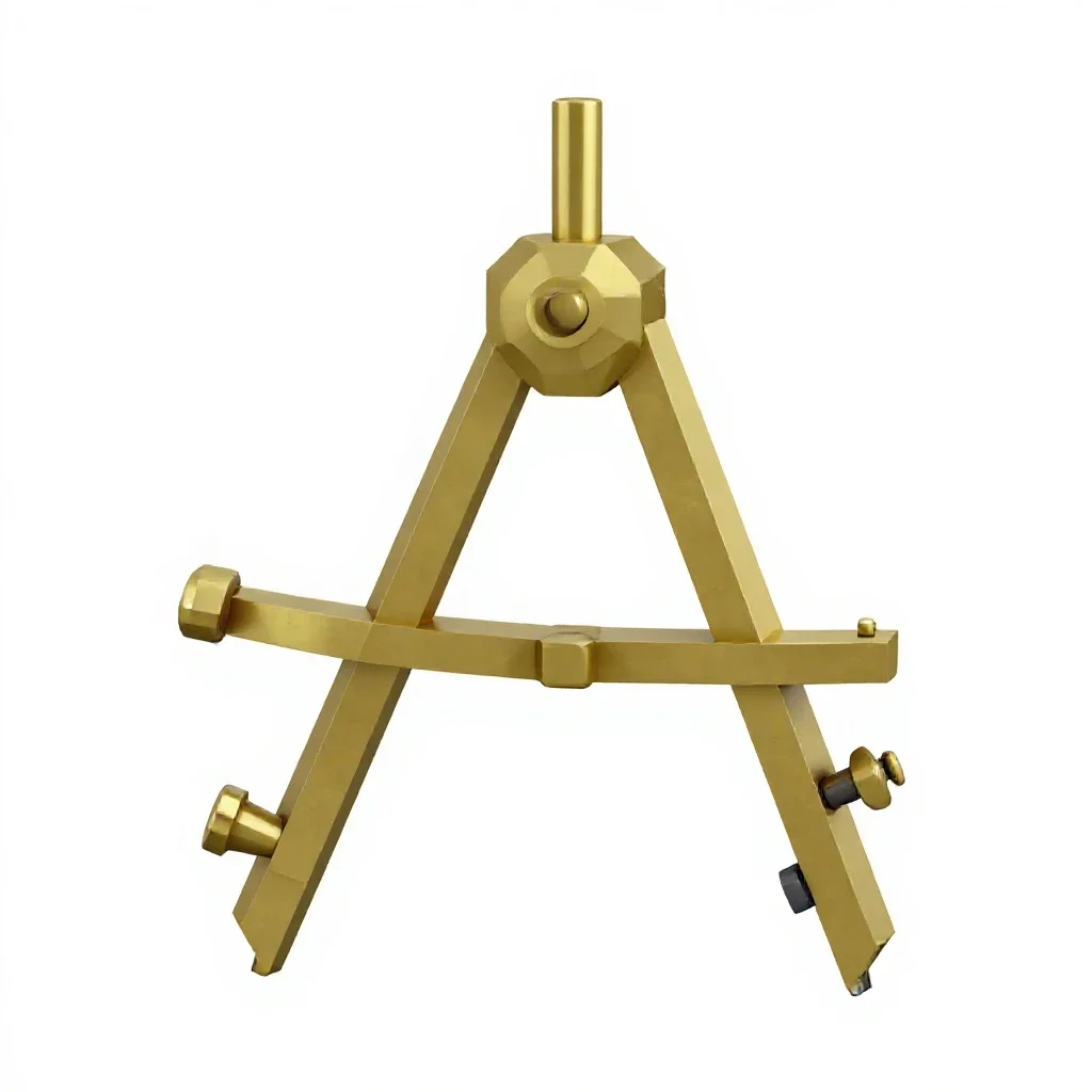 Brass sextant isolated on a white background
