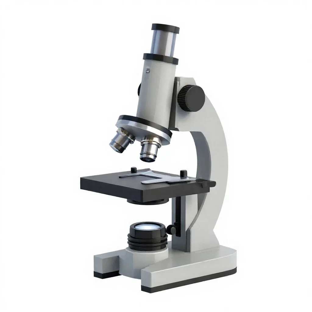 Compound microscope isolated on a white background