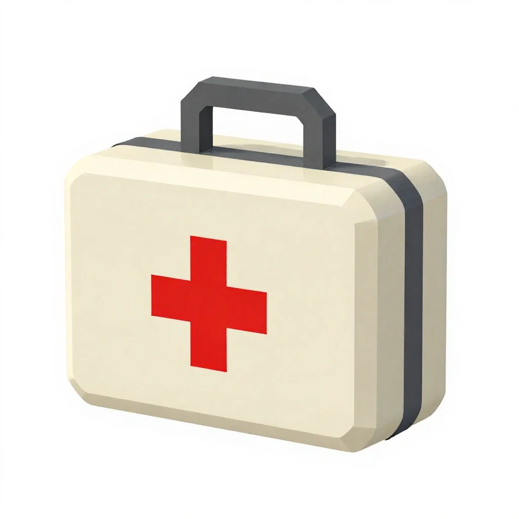 First aid kit isolated on a white background