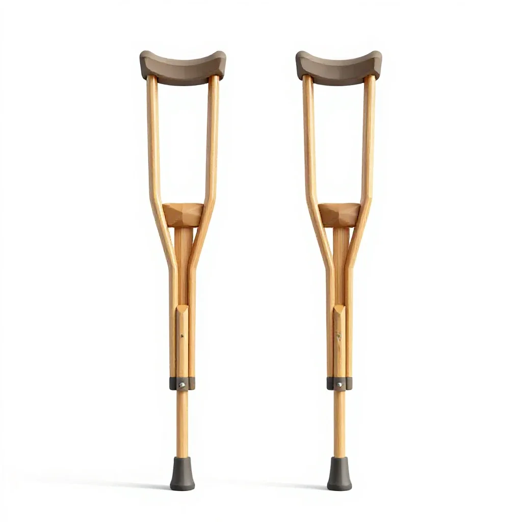 Pair of forearm crutches isolated on a white background