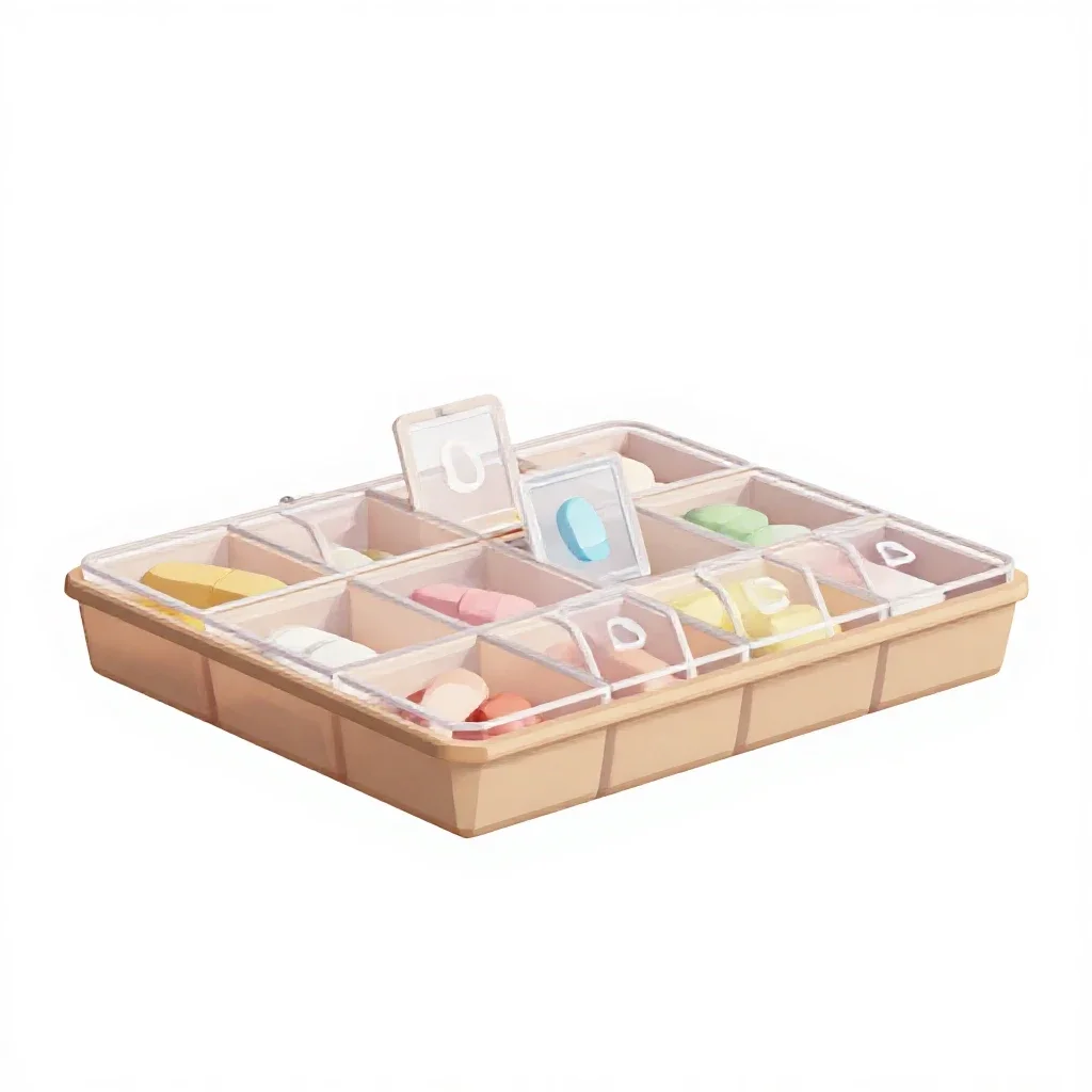 Pill organiser isolated on a white background