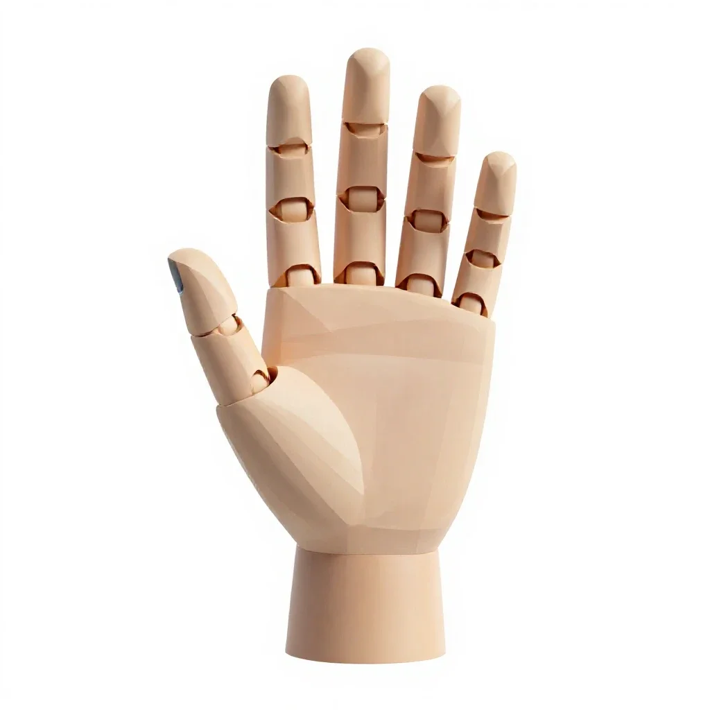 Prosthetic hand isolated on a white background