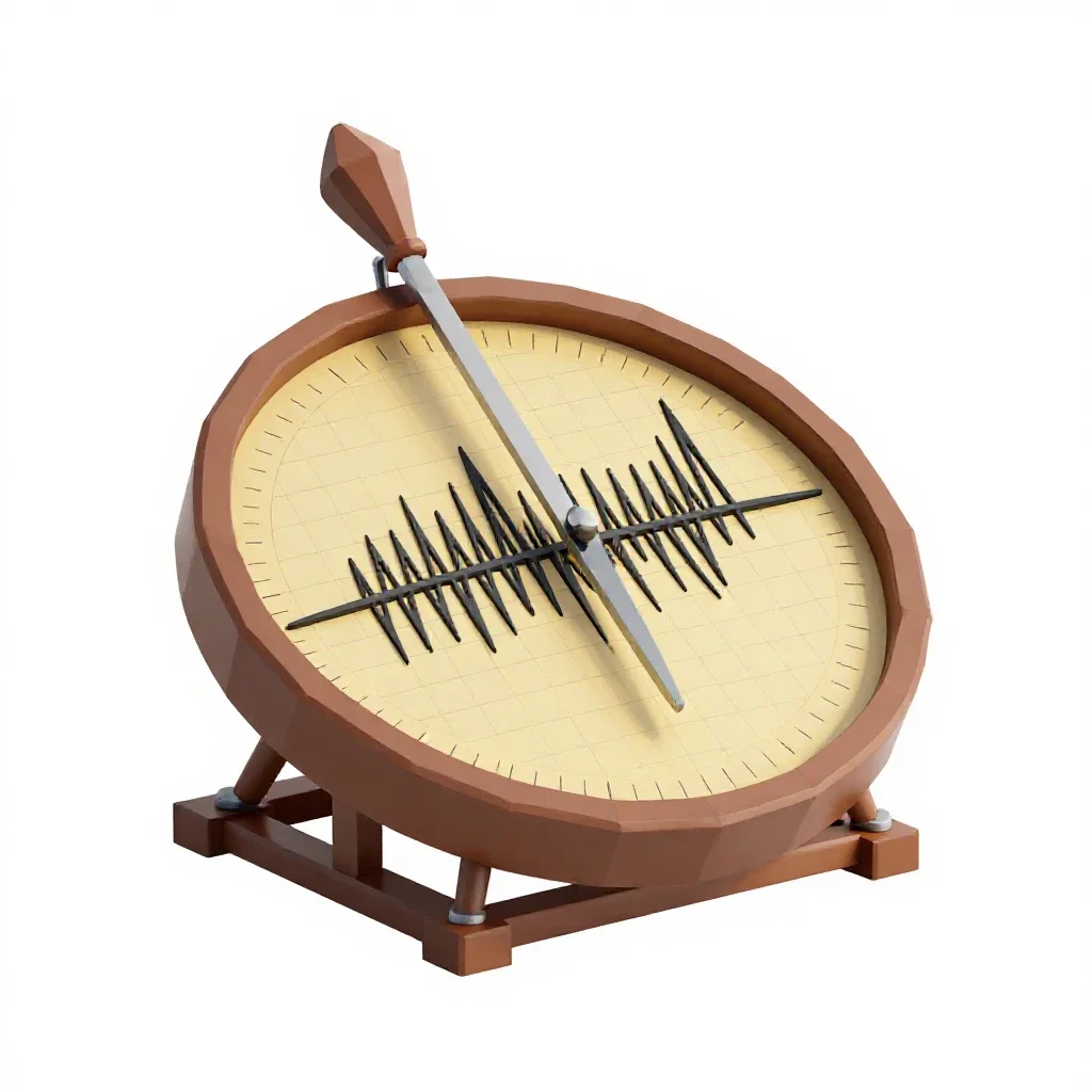 Seismograph drum isolated on a white background