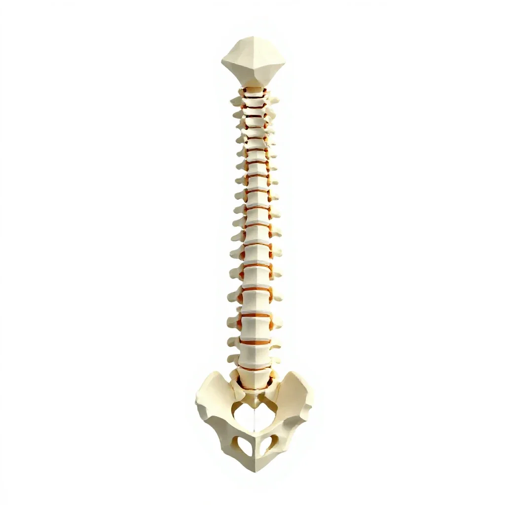 Spine anatomical model isolated on a white background
