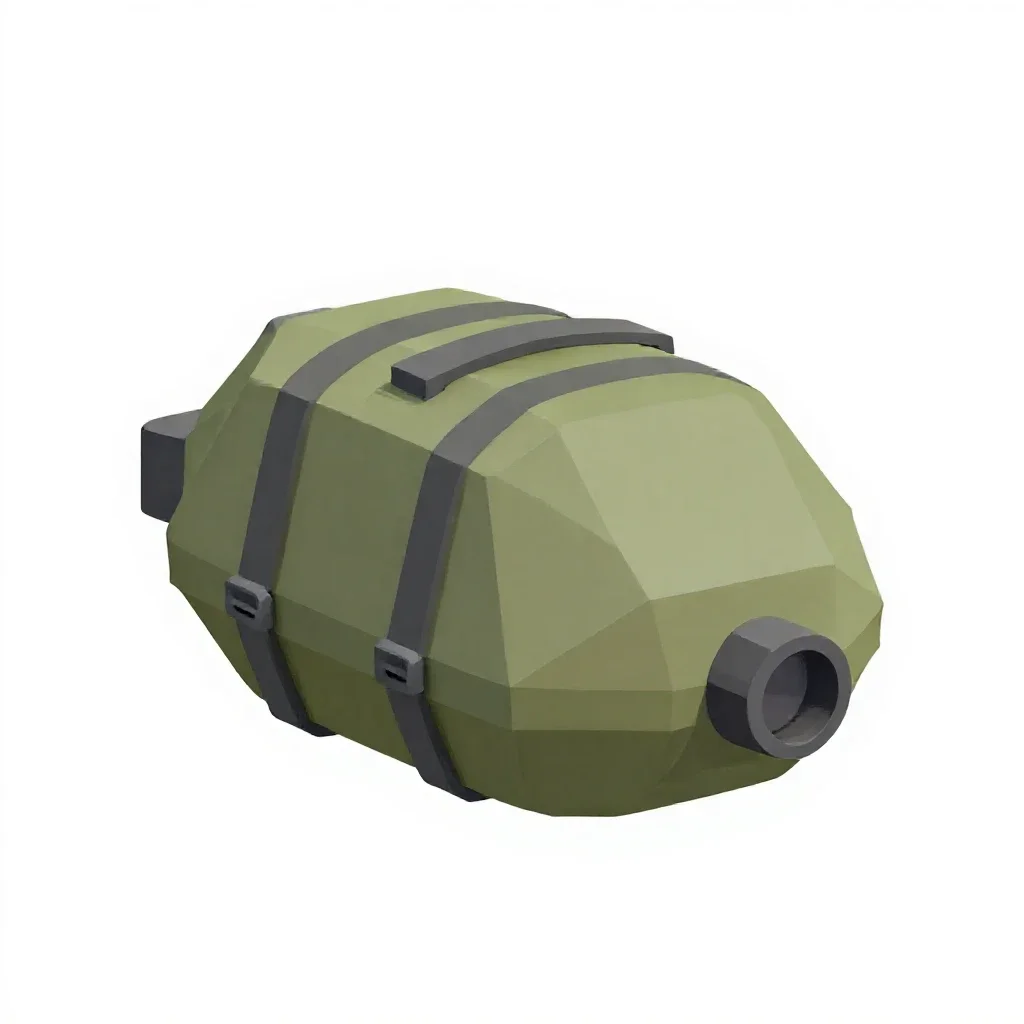 Cargo drop pod isolated on a white background