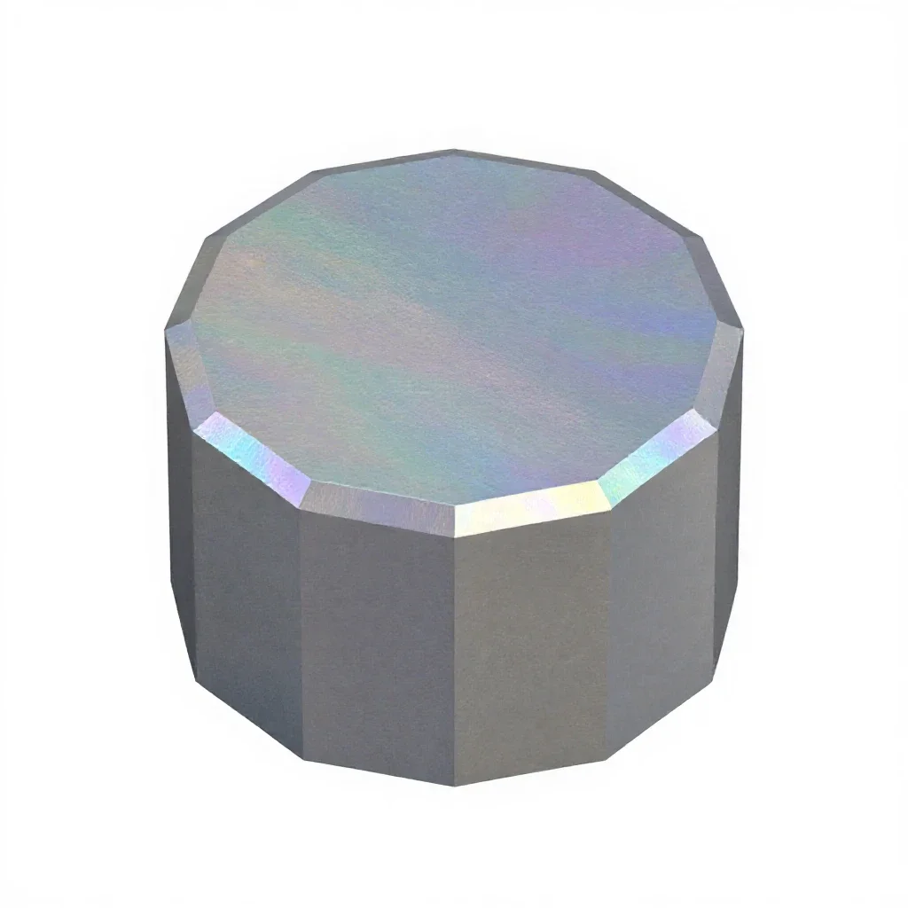 Holographic projector puck isolated on a white background