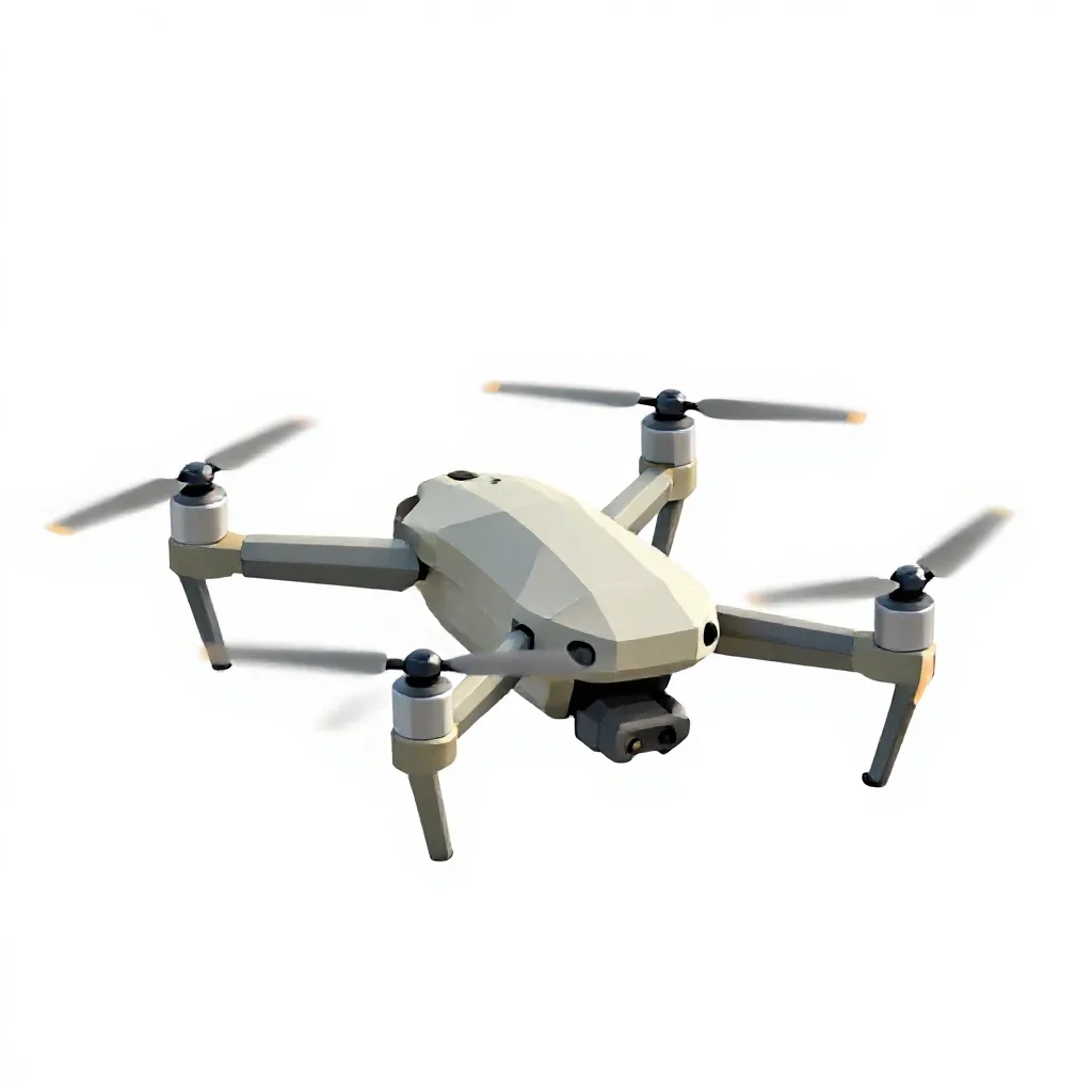 Hovering recon drone isolated on a white background