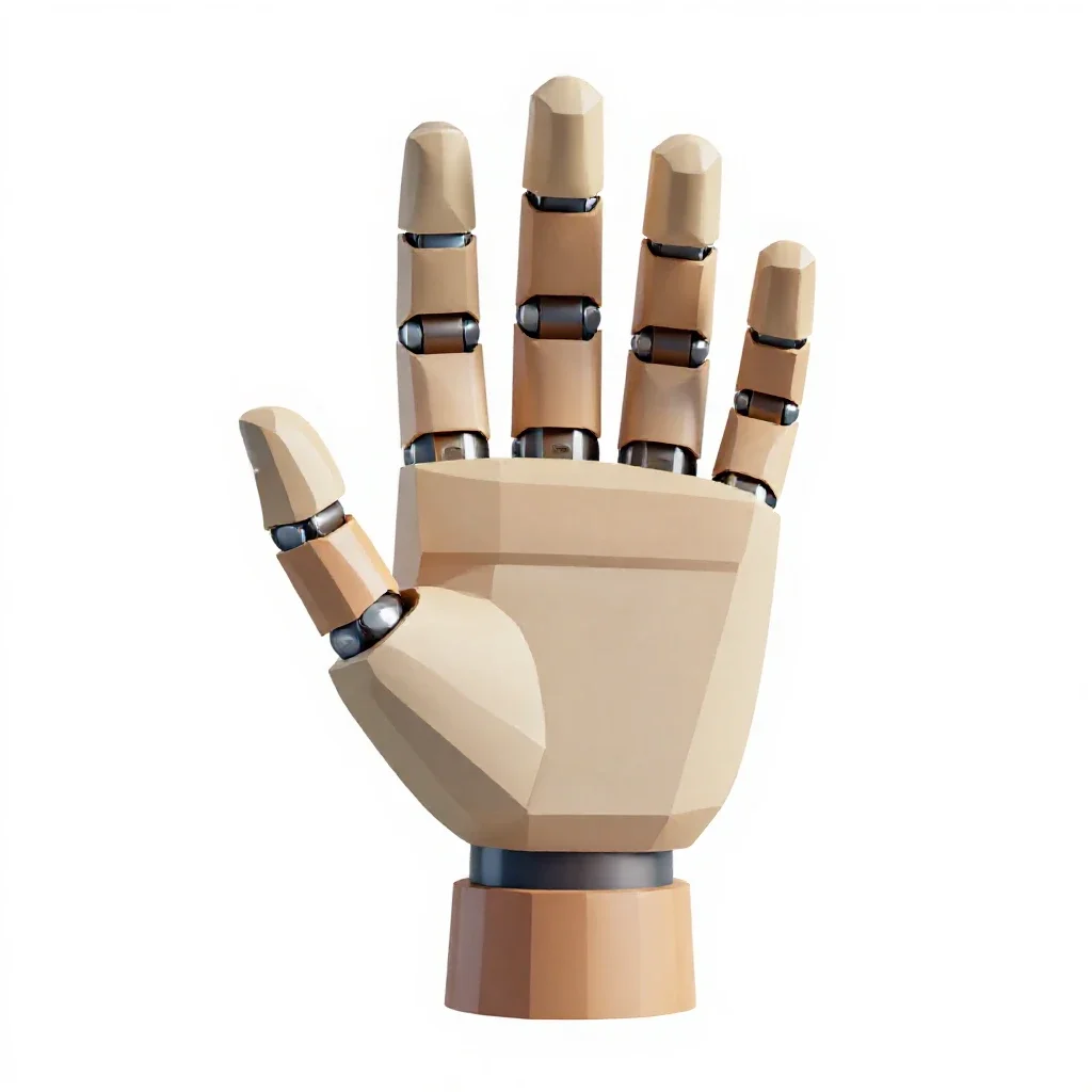 Robotic hand isolated on a white background