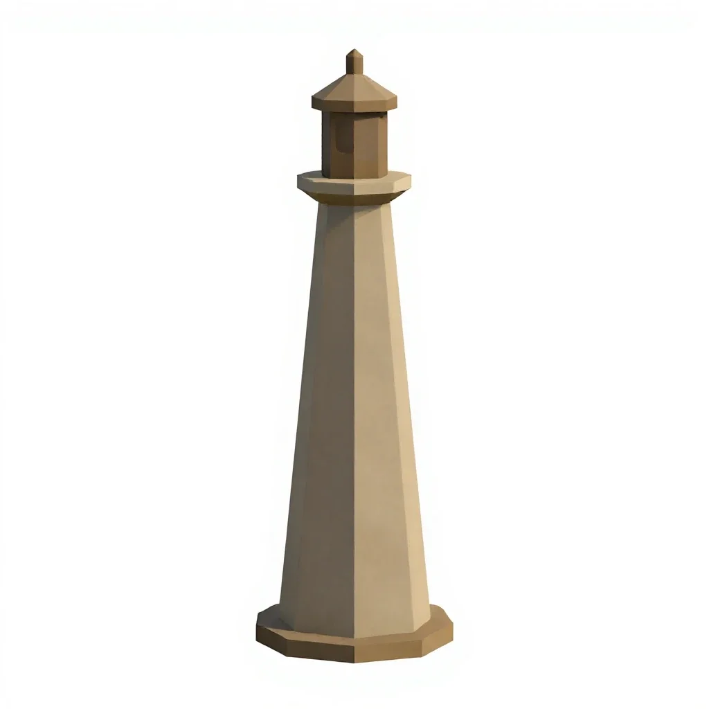 Signal beacon pylon isolated on a white background