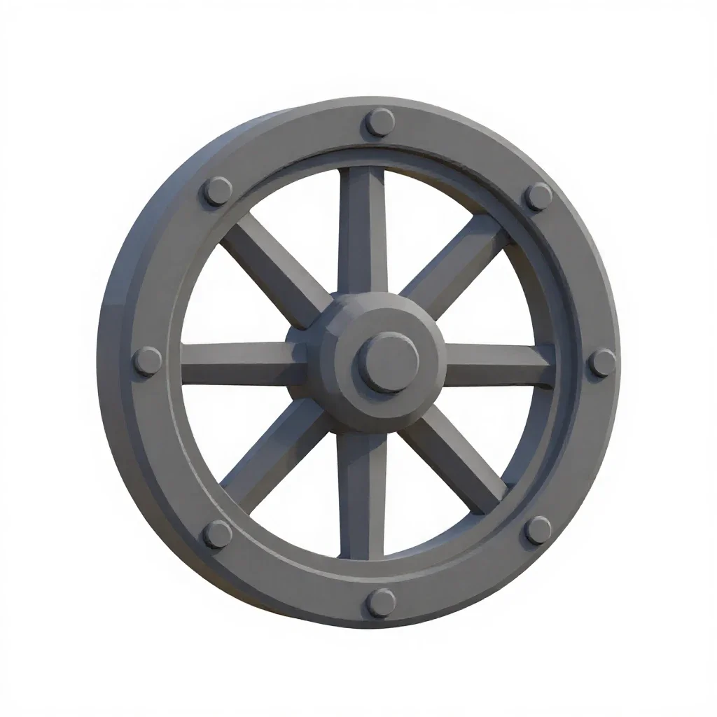 Airlock hatch wheel isolated on a white background