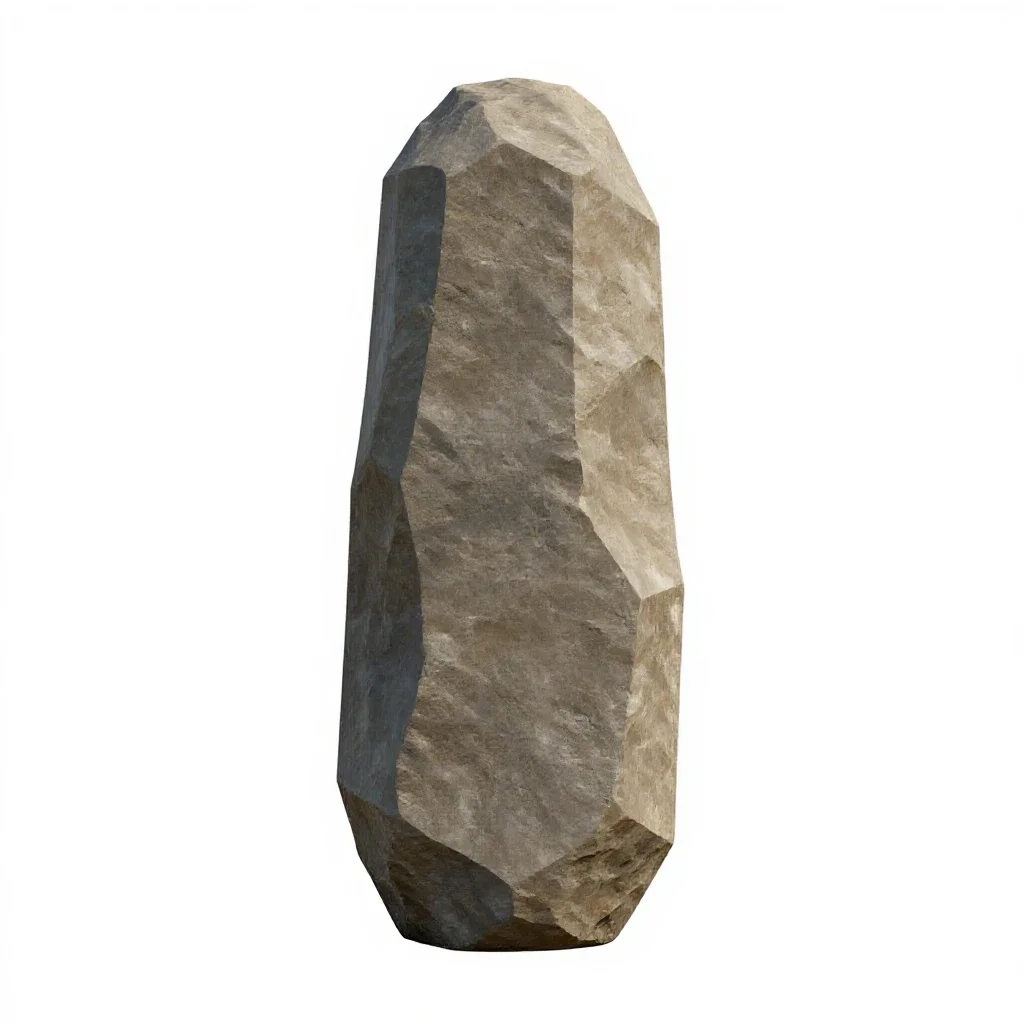 Alien artefact monolith isolated on a white background