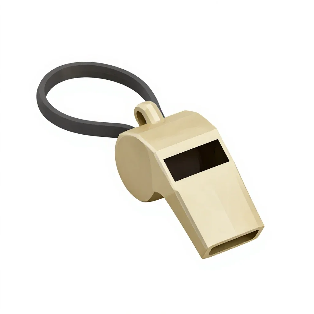 Whistle on a lanyard isolated on a white background