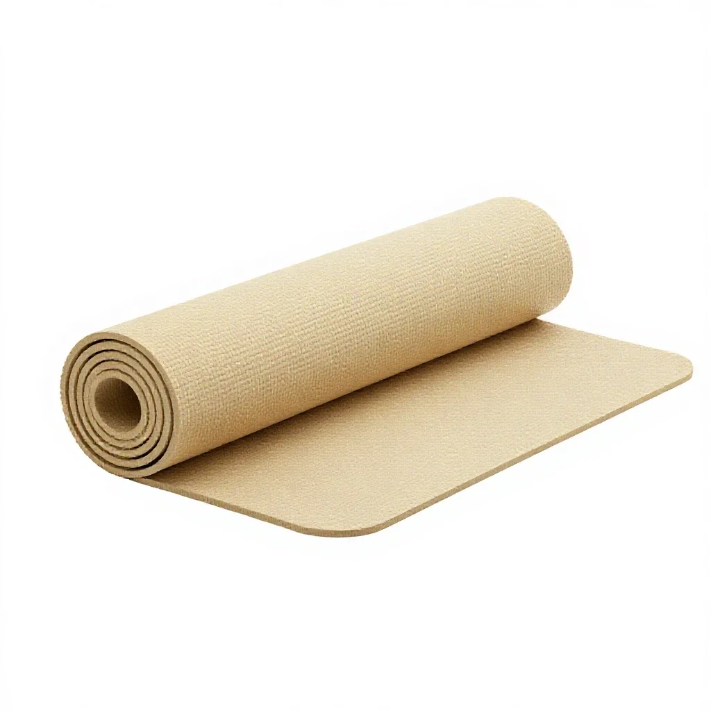 Yoga mat rolled up isolated on a white background