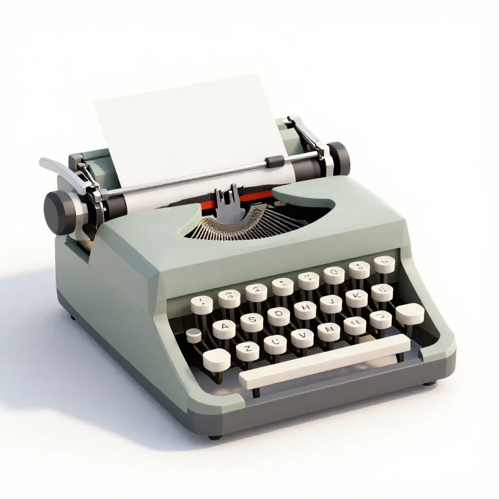 Typewriter isolated on a white background