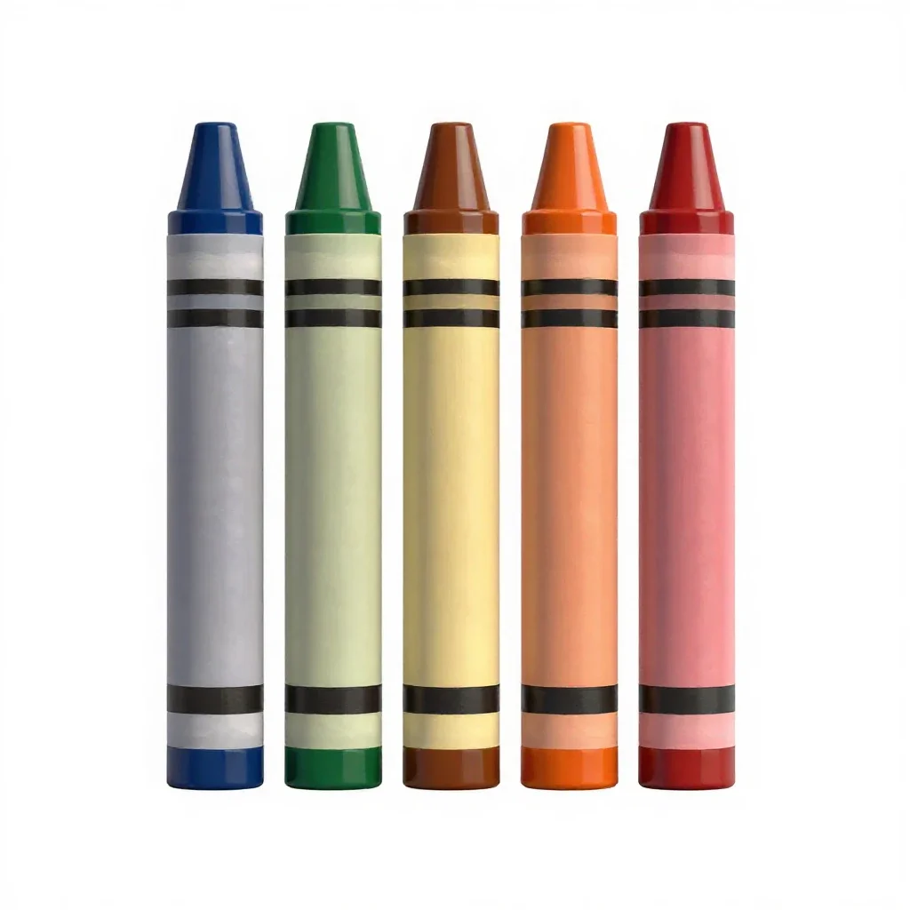 Wax crayon set isolated on a white background
