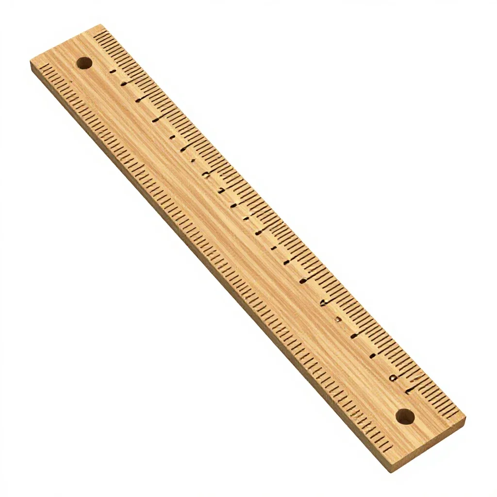 Wooden ruler isolated on a white background